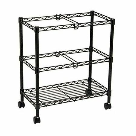 SAFCO 5278BL 25 3/4'' x 14'' x 29 3/4'' Black Two-Tier Rolling File Cart 5475278BL